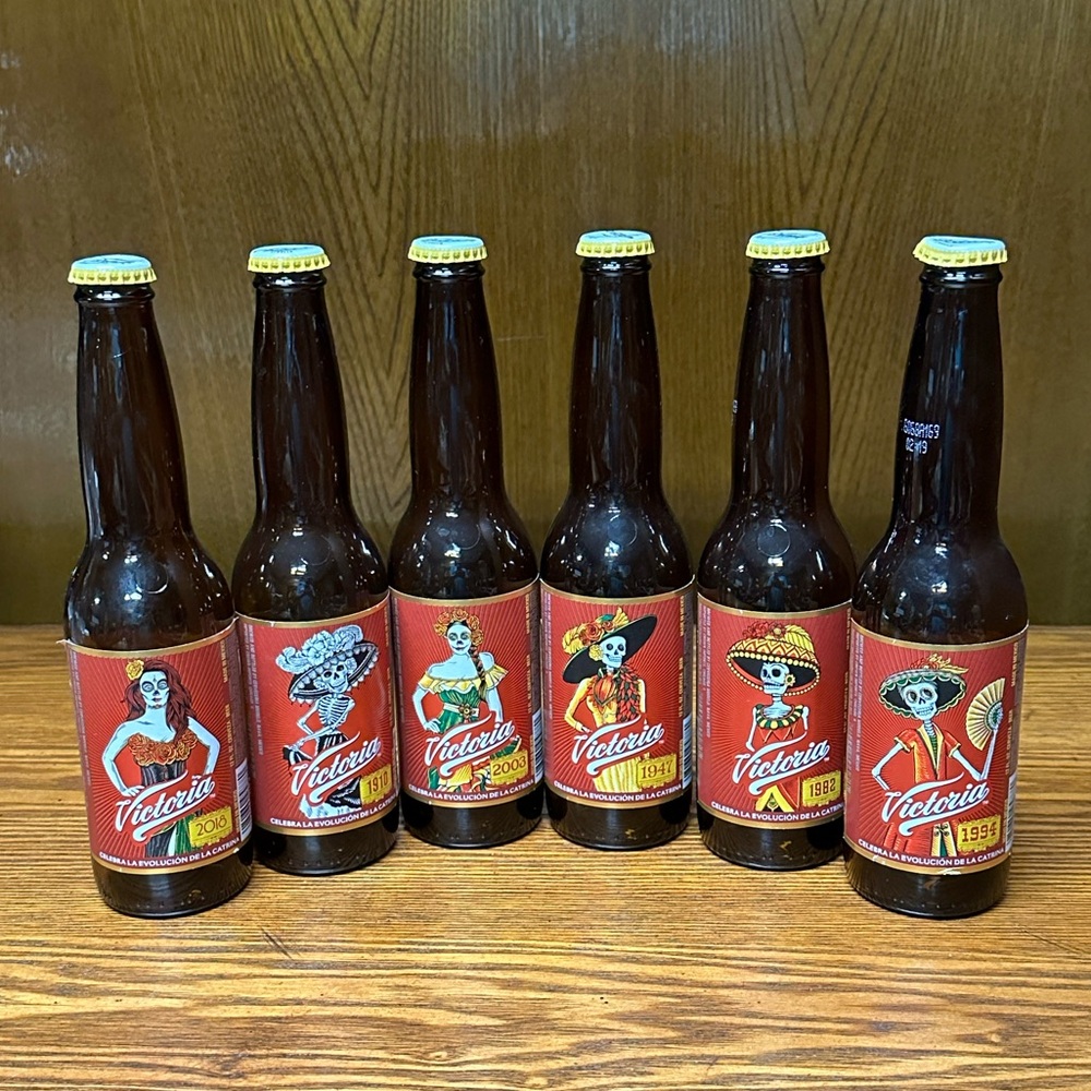 Lot Of 6 (Empty) Victoria Beer Day Of The Dead Bottles